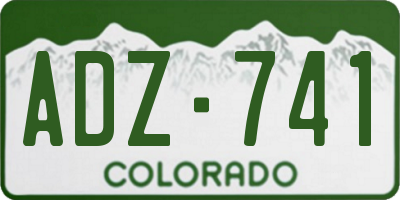 CO license plate ADZ741