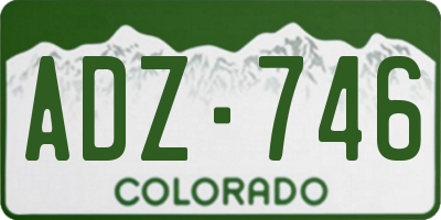 CO license plate ADZ746