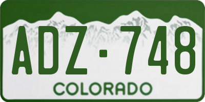 CO license plate ADZ748