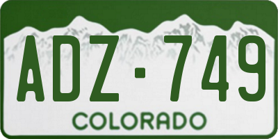 CO license plate ADZ749