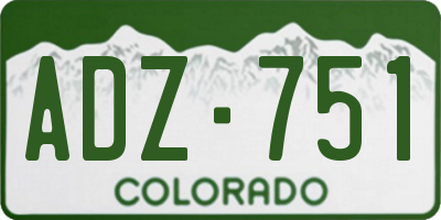 CO license plate ADZ751