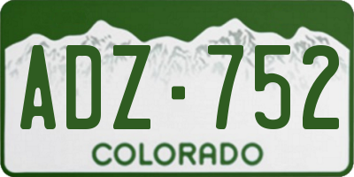 CO license plate ADZ752