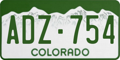 CO license plate ADZ754