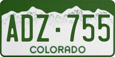 CO license plate ADZ755