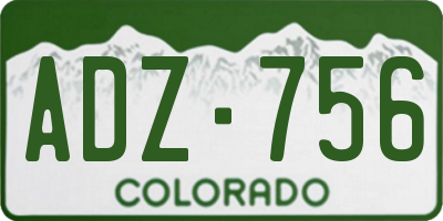 CO license plate ADZ756