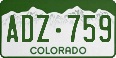 CO license plate ADZ759