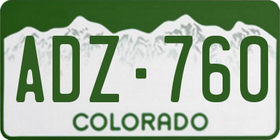 CO license plate ADZ760