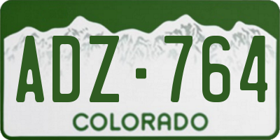 CO license plate ADZ764