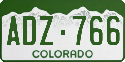 CO license plate ADZ766