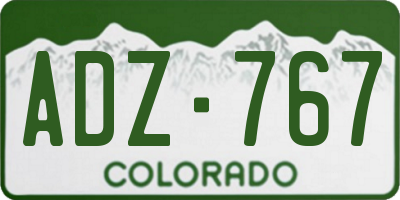 CO license plate ADZ767