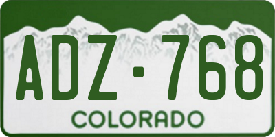 CO license plate ADZ768