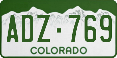 CO license plate ADZ769