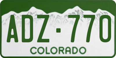 CO license plate ADZ770