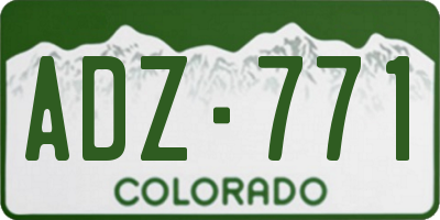 CO license plate ADZ771