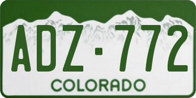 CO license plate ADZ772
