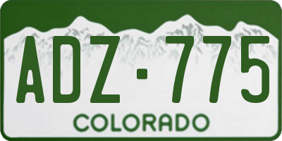 CO license plate ADZ775