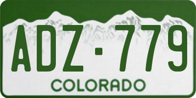 CO license plate ADZ779