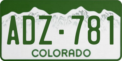 CO license plate ADZ781