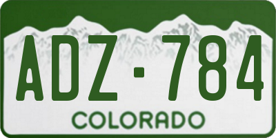 CO license plate ADZ784