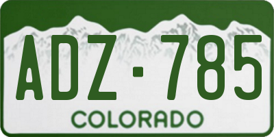 CO license plate ADZ785