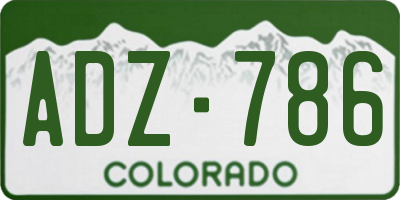 CO license plate ADZ786