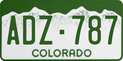 CO license plate ADZ787