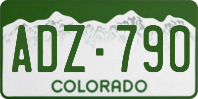CO license plate ADZ790