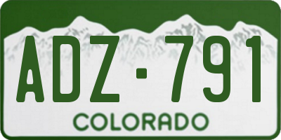 CO license plate ADZ791