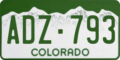 CO license plate ADZ793