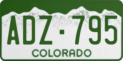 CO license plate ADZ795