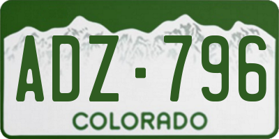 CO license plate ADZ796