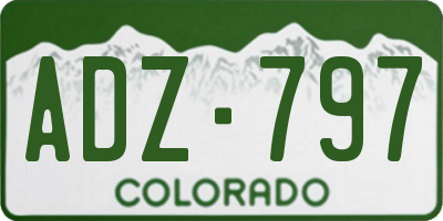 CO license plate ADZ797