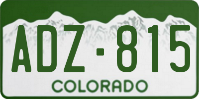 CO license plate ADZ815
