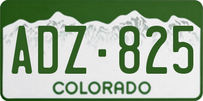 CO license plate ADZ825
