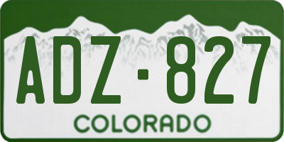 CO license plate ADZ827