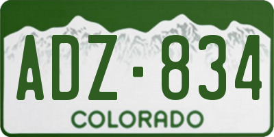 CO license plate ADZ834