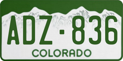 CO license plate ADZ836