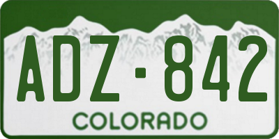 CO license plate ADZ842
