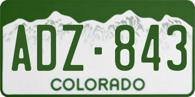 CO license plate ADZ843