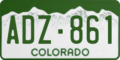 CO license plate ADZ861