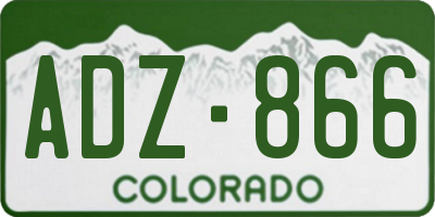 CO license plate ADZ866