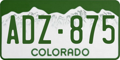 CO license plate ADZ875