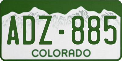 CO license plate ADZ885