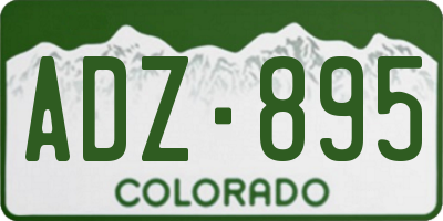 CO license plate ADZ895