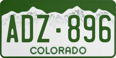 CO license plate ADZ896
