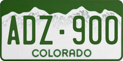 CO license plate ADZ900