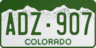 CO license plate ADZ907
