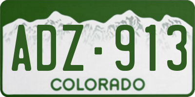 CO license plate ADZ913