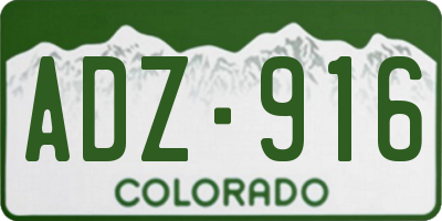 CO license plate ADZ916