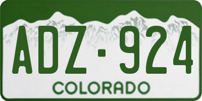 CO license plate ADZ924